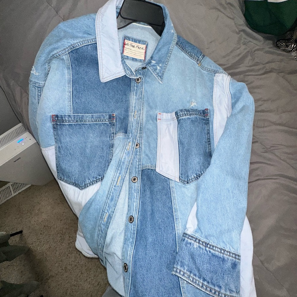 Free People patchwork denim jacket
